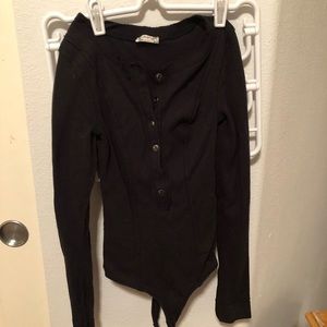 Long sleeve button up bodysuit